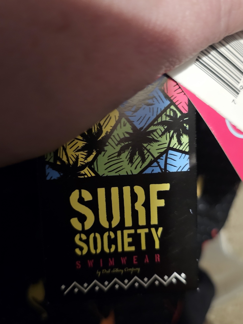 Surf Society Men's Black Tropical Swim Trunks